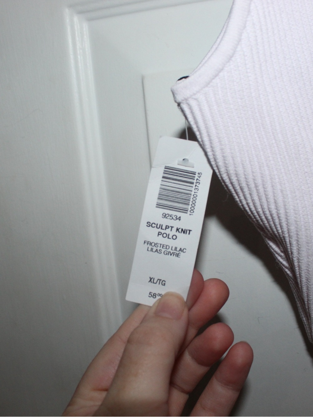 Babaton Pale Lilac Ribbed Sleeveless Polo Crop Top - Picture 3 of 5